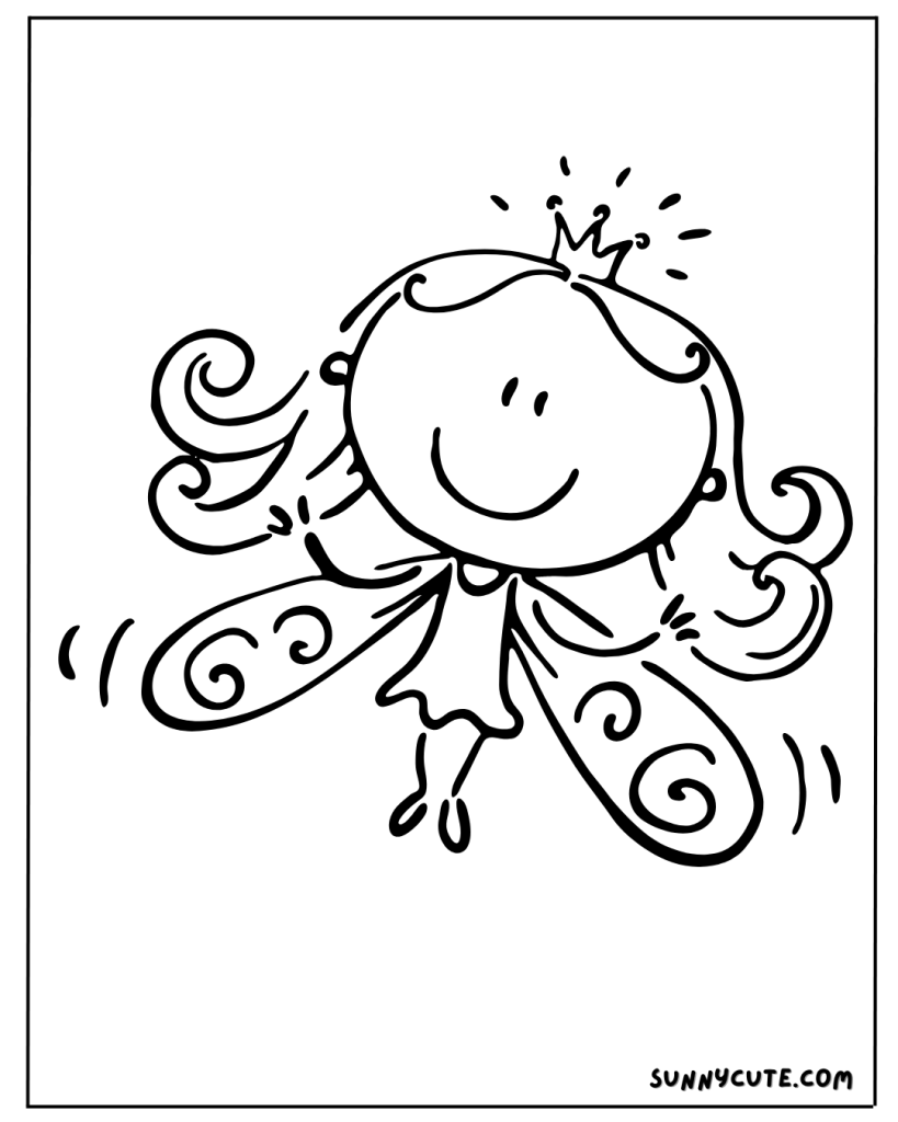 Cartoon Fairy Coloring Page