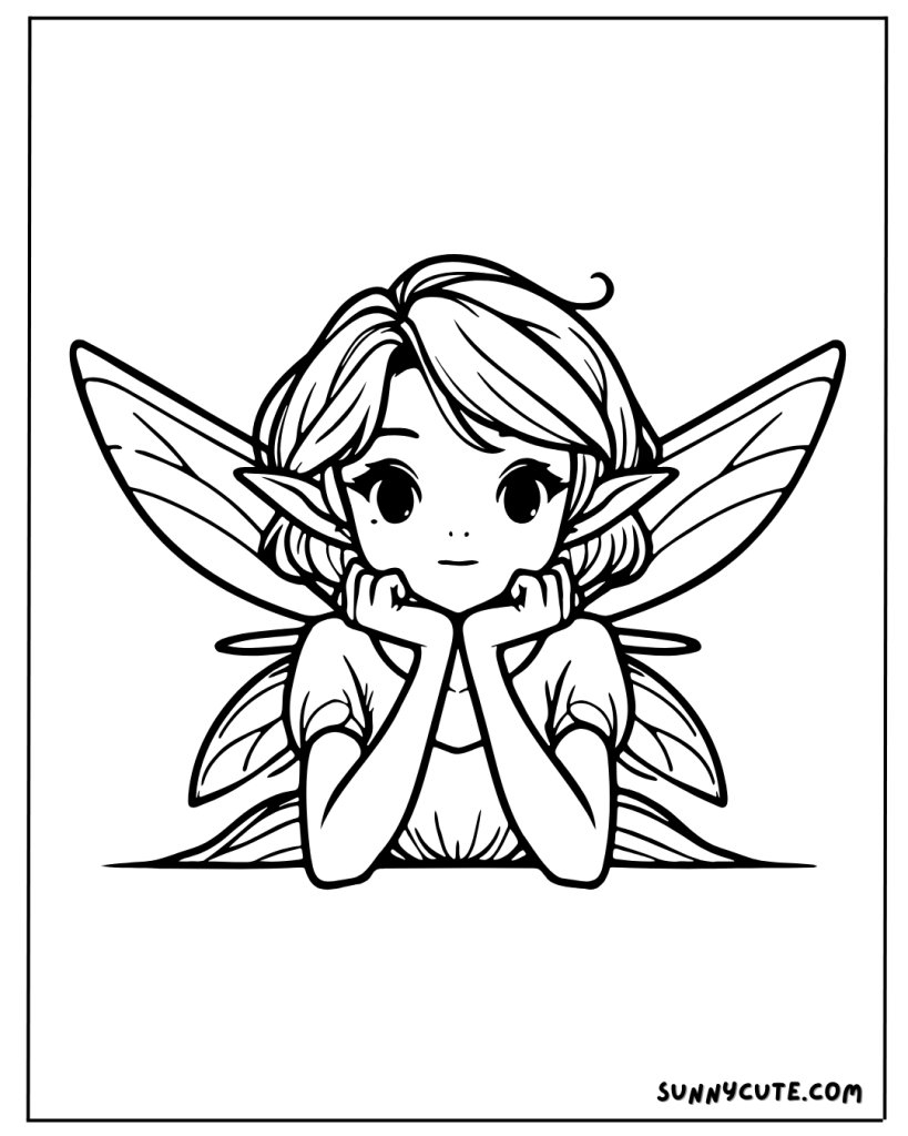 Kawaii Fairy Coloring Page